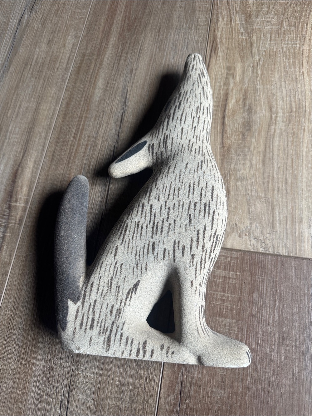 Neutral Ceramic Fox Figurine - Decorative Home Accent